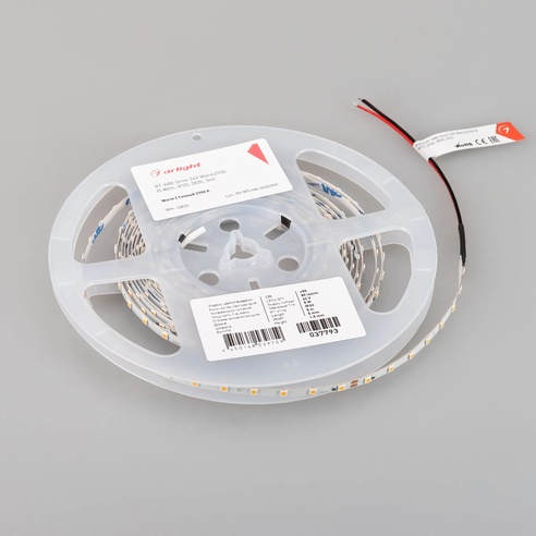 Лента светодиодная RT-A80-5mm 24V Warm2700 (5 W/m, IP20, 2835, 5m) (Arlight, Открытый)