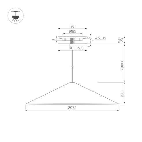 Светильник SP-MAKOTO-R750-14W Warm3000 (WH, 36 deg, 230V, TRIAC) (Arlight, IP20 Металл, 3 года)