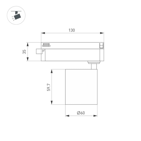 Светильник LGD-DYKE-2TR-R60-8W Day4000 (WH, 38 deg, 230V) (Arlight, IP20 Металл, 5 лет)