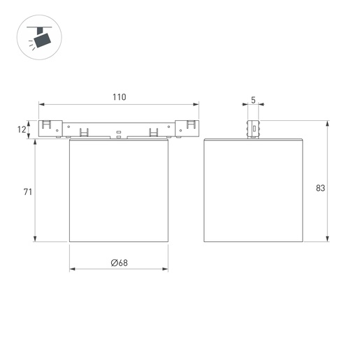 Светильник MAG-MICROCOSM-POINT-R68-7W Day4000 (BK, 36 deg, 24V) (Arlight, IP20 Металл, 5 лет)