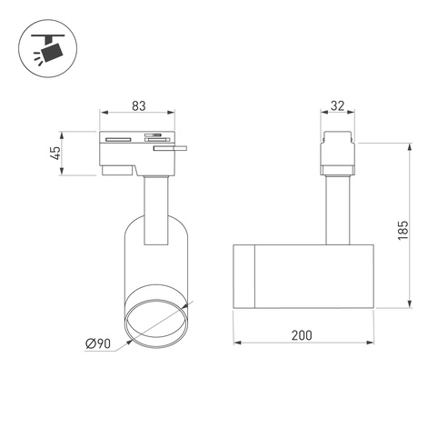 Светильник LGD-GERA-4TR-R90-30W Day4000 (BK, 24 deg, 230V) (Arlight, IP20 Металл, 5 лет)