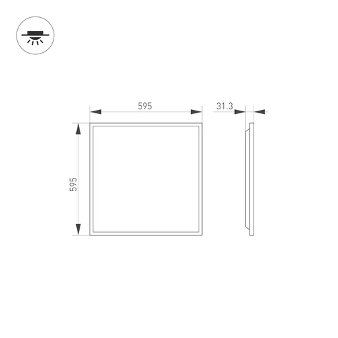 Светильник DL-TITAN-S600x600-40W Warm3000 (WH, 120 deg, CRI90, 230V) (Arlight, IP40 Металл, 7 лет)
