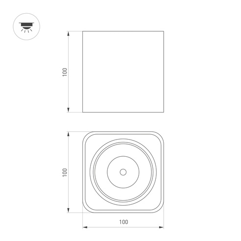 Светильник SP-CUBUS-S100x100-8W Day4000 (BK, 45 deg, 230V) (Arlight, IP20 Металл, 3 года)