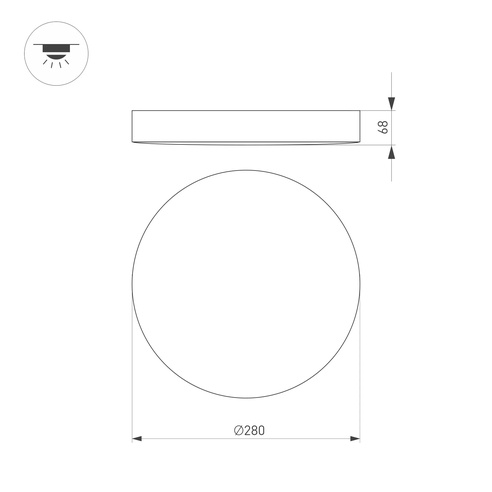 Светильник IM-FLOWER-EMERGENCY-3H-R280-15W Day4000-MIX (BK, 110 deg, 230V) (Arlight, IP54 Пластик, 2 года)
