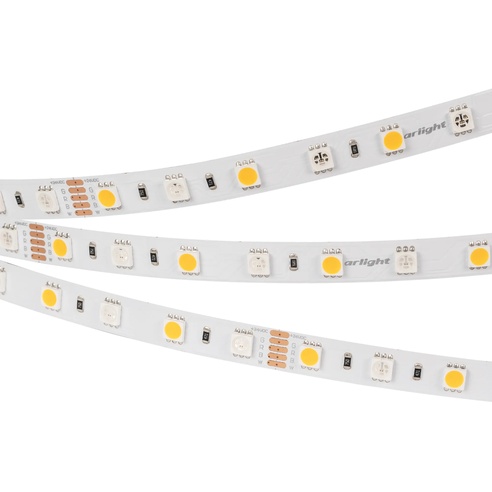 Лента RT-B60-10mm 24V RGBW-Warm (14.4 W/m, IP20, 5m) (Arlight, Открытый)