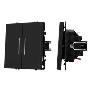 Механизм выключателя двухклавишный проходной LED SWT-NOBE-MKP2-SFPL-L-BK (230V, 10A) (Arlight, -)