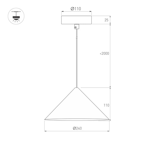 Светильник SP-MAKOTO-R240-10W Warm3000 (WH, 36 deg, 230V, TRIAC) (Arlight, IP20 Металл, 3 года)