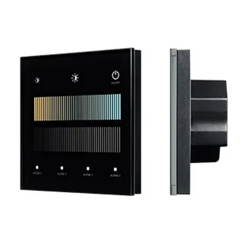INTELLIGENT ARLIGHT Сенсорная панель SMART-DALI-301-11-1G-4SC-DT8 Черная (230V, встраиваемая, 2.4G) (IARL, IP20 Пластик, 5 лет)