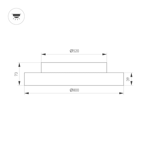 Светильник SP-ESTELY-R800-60W Warm2700 (BK, 80 deg, 230V, TRIAC) (Arlight, IP20 Металл, 5 лет)