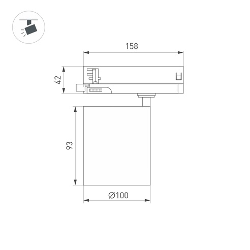 Светильник LGD-DYKE-4TR-R100-36W Day4000 (BK, 50 deg, 230V) (Arlight, IP20 Металл, 5 лет)