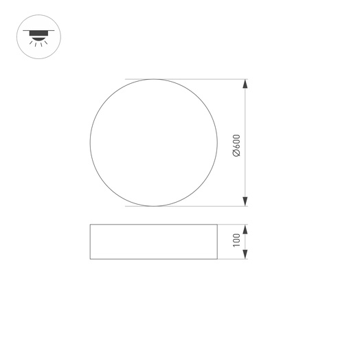 Светильник SP-TOR-PILL-PRISM-R600-50W Day4000 (WH, 100 deg) (Arlight, IP20 Металл, 3 года)