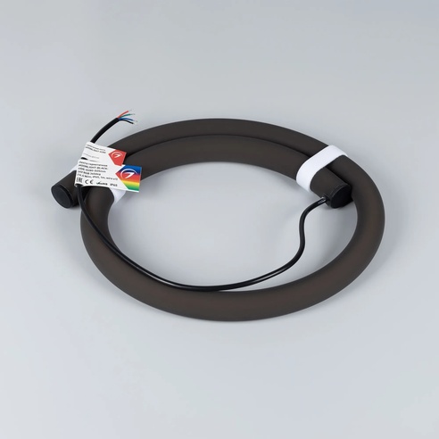 Лента светодиодная герметичная MOONLIGHT-BLACK-SIDE-G280-D25mm 24V RGB 360deg (14.4 W/m, IP65, 1m, wire x1) (Arlight, Вывод боковой, 3 года)