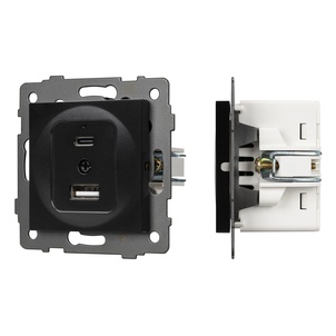 Механизм USB розетки SCT-MUAC-PL-BK-V (5V, 3A, QC4) (Arlight, -)
