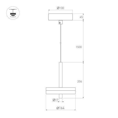 Светильник SP-MENTA-R165-12W Warm2700 (BK, 130 deg, 230V) (Arlight, IP20, Мрамор, 5 лет)