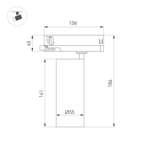 Светильник LGD-GERA-4TR-R55-10W Warm3000 (WH, 36 deg, 230V) (Arlight, IP20 Металл, 5 лет)