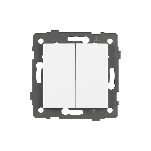 Механизм выключателя двухклавишный проходной SWT-MKP2-PL-WH-V (250V, 10A) (Arlight, -)