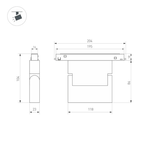 Светильник MAG-ORIENT-FLAT-FOLD-S195-6W Day4000 (WH, 80 deg, 48V, DALI) (Arlight, IP20 Металл, 5 лет)