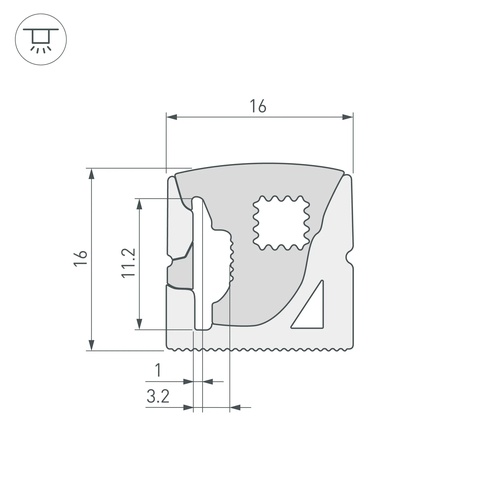 Силиконовый профиль WPH-FLEX-1616-SIDE-S11-20m WHITE (Arlight, Силикон)