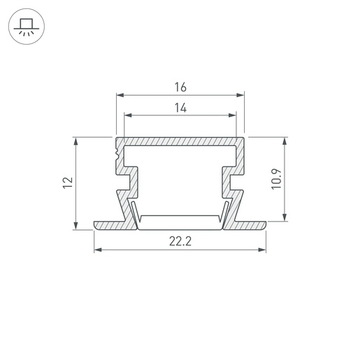 Профиль PDS-FS-2000 ANOD BLACK (Arlight, Алюминий)