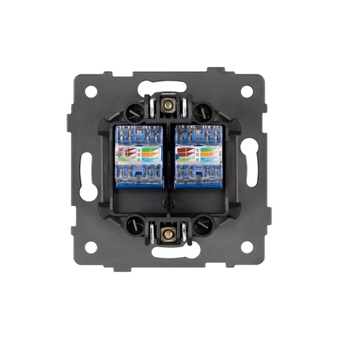 Механизм компьютерной розетки двойной SCT-MPC2-PL-GR-V (RJ-45, CAT6) (Arlight, -)