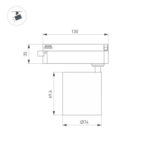 Светильник LGD-DYKE-2TR-R75-16W Day4000 (BK, 50 deg, 230V) (Arlight, IP20 Металл, 5 лет)