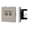 Механизм сдвоенной телефонной розетки SCT-NOBE-MTL2-SFPL-CA (RJ-11, 4C) (Arlight, Кашемир)