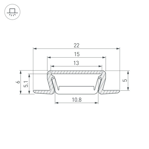 Профиль MIC-FS-3000 ANOD BLACK (Arlight, Алюминий)