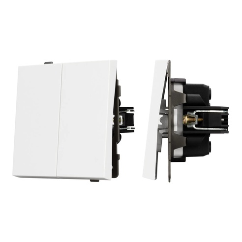 Механизм выключателя двухклавишный проходной SWT-TENDO-MKP2-PL-WH (230V, 10A) (Arlight, -)