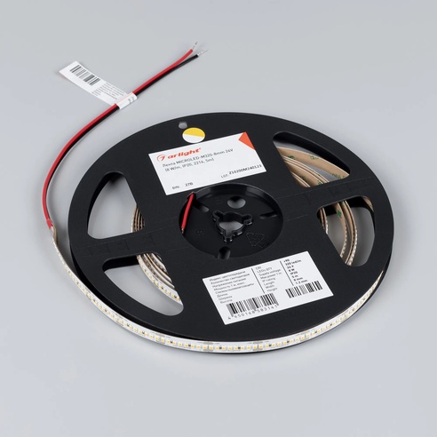 Лента светодиодная MICROLED-M320-8mm 24V Warm3500 (8 W/m, IP20, 2216, 5m) (Arlight, 130 лм/Вт)