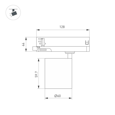 Светильник LGD-DYKE-4TR-R60-8W Day4000 (BK, 20 deg, 230V) (Arlight, IP20 Металл, 5 лет)