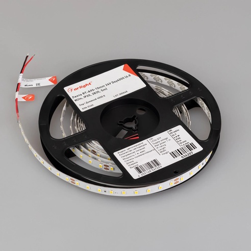 Лента ULTRA-A90-10mm 24V Day4000 (4.8 W/m, IP20, 5m) (Arlight, высок.эфф.200 лм/Вт)