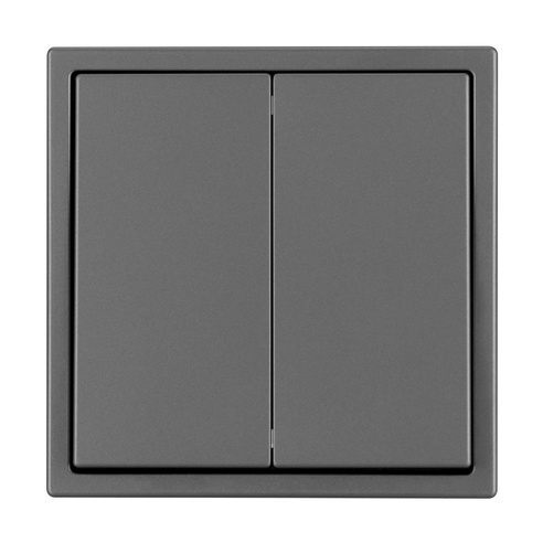 Механизм выключателя двухклавишный перекрёстный SWT-NOBE-MKX2-SFPL-GR (230V, 10A) (Arlight, Серый базальт)