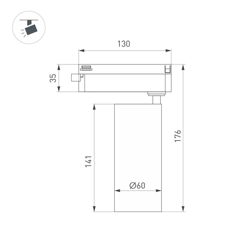 Светильник LGD-GERA-2TR-R60-15W Day4000 (WH, 24 deg, 230V) (Arlight, IP20 Металл, 5 лет)
