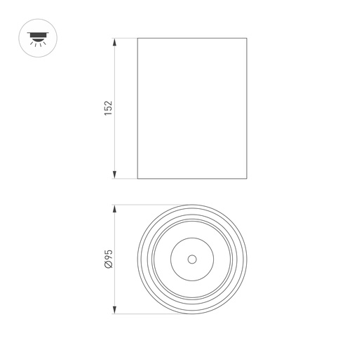 Светильник SP-SALT-R95-20W Day4000 (WH-BK, 40 deg, 230V) (Arlight, IP54 Металл, 5 лет)