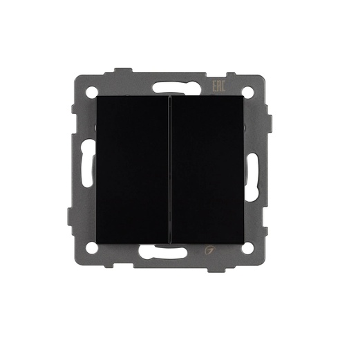 Механизм выключателя двухклавишный непроходной SWT-MK02-PL-BK-V (250V, 10A) (Arlight, -)