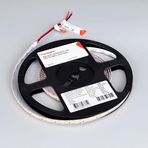 Лента светодиодная RT-A200-8mm 24V Warm3000-CX1 (16 W/m, IP20, 5m) (Arlight, резка 1 светодиод)