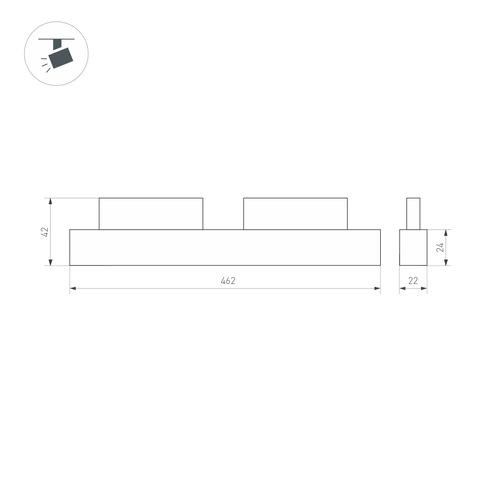 Светильник MAG-ORIENT-FLAT-L465-16W Warm3000 (BK, 80 deg, 48V, DALI) (Arlight, IP20 Металл, 5 лет)