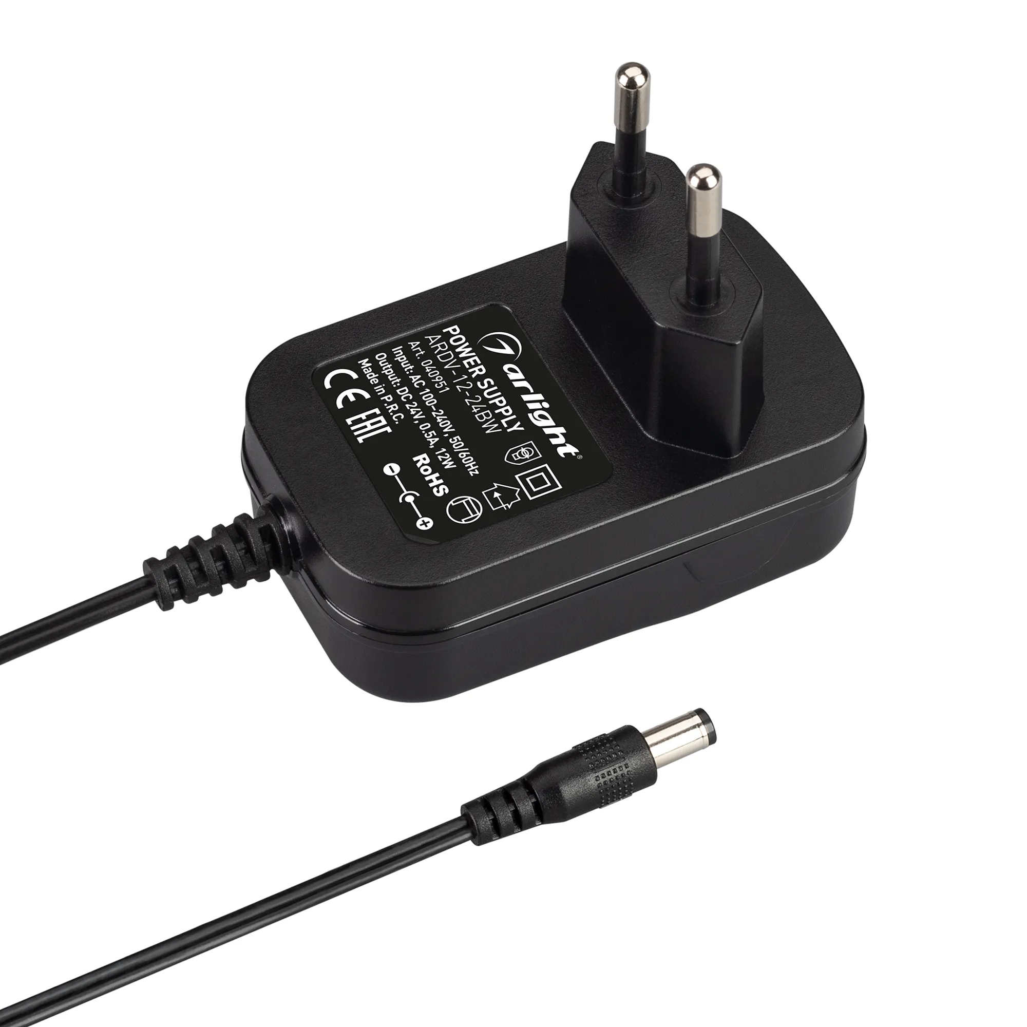 Блок питания ARDV-12-24BW (24V, 0.5A, 12W) (Arlight, Адаптер, 3 года) - изображение товара